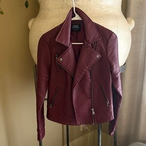Ashley By 26 International Women's Deep Red Leather Jacket
